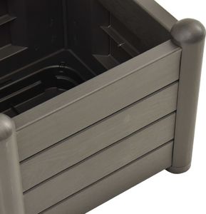 vidaXL Skrzynia na rośliny z trejażem, 43x43x142 cm, PP, antracytowa 6