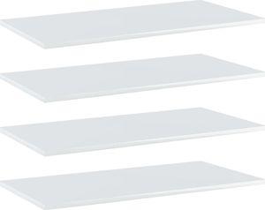 vidaXL Półki na książki, 4 szt., wysoki połysk, białe, 80x40x1,5 cm 1