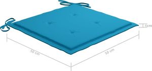 vidaXL Krzesła ogrodowe z poduszkami, 3 szt., lite drewno akacjowe 11