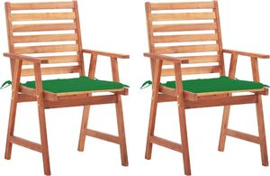 vidaXL Krzesła ogrodowe z poduszkami, 2 szt., lite drewno akacjowe 1