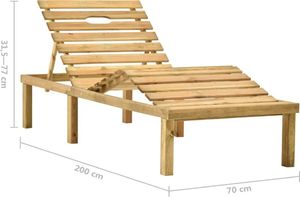 vidaXL Leżak ogrodowy, impregnowane drewno sosnowe (315396) 7