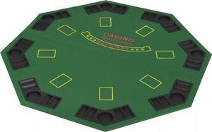 vidaXL Składany blat do pokera dla 8 graczy, ośmiokątny, zielony 1