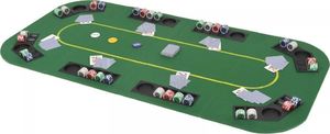 vidaXL Składany blat do pokera dla 8 graczy, prostokątny, zielony 1