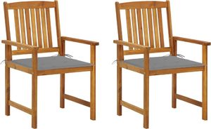 vidaXL Krzesła ogrodowe z poduszkami, 2 szt., drewno akacjowe (3061169) 1