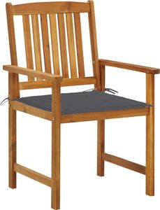 vidaXL Krzesła reżyserskie z poduszkami, 2 szt., drewno akacjowe 3