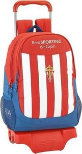 Real Sporting de Gijon Torba szkolna z kółkami 905 Real Sporting de Gijón Biały Czerwony 1