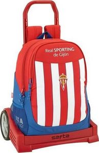 Real Sporting de Gijon Torba szkolna z kółkami Evolution Real Sporting de Gijón Biały Czerwony 1