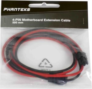Phanteks ATX/EPS 4-pin - ATX/EPS 4-pin, 0.5m, Czerwony (PH-CB4P_BR) 4