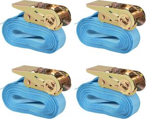 vidaXL Pasy transportowe z zapadkami, 4 szt, 0,8 T, 6mx25mm, niebieski 1