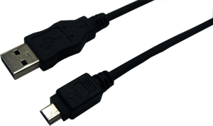 Kabel USB LogiLink USB-A - miniUSB 1.8 m Czarny (CU0018) 1