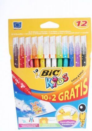 Bic Flamastry KIDS Colour & Erase 10+2 kolory BIC (159024) 1