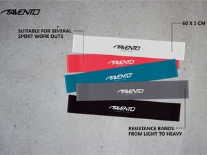 Avento Mini Band różne poziomy oporu w zestawie wielokolorowy 5 szt. 5