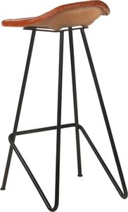 vidaXL Stołki barowe, 2 szt., brązowa skóra naturalna 4