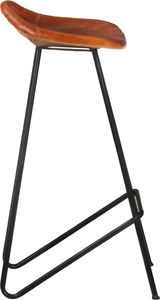 vidaXL Stołki barowe, 2 szt., brązowa skóra naturalna 6