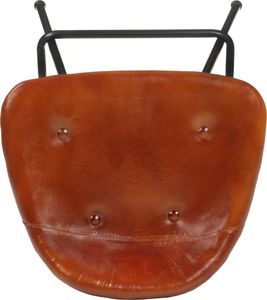 vidaXL Stołki barowe, 2 szt., brązowa skóra naturalna 7