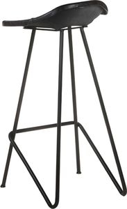 vidaXL Stołki barowe, 4 szt., czarne, skóra naturalna 4