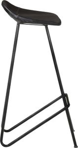 vidaXL Stołki barowe, 4 szt., czarne, skóra naturalna 6