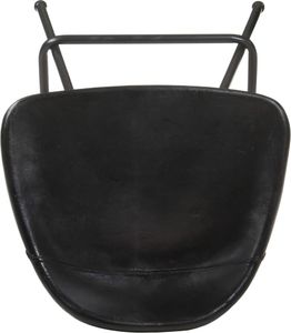 vidaXL Stołki barowe, 4 szt., czarne, skóra naturalna 7