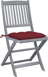 vidaXL Składane krzesła ogrodowe z poduszkami, 2 szt., akacjowe 2