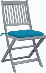 vidaXL Składane krzesła ogrodowe, 4 szt., poduszki, drewno akacjowe 2