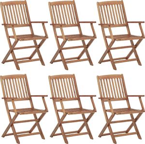 vidaXL Składane krzesła ogrodowe, 6 szt., lite drewno akacjowe (3065521) 1