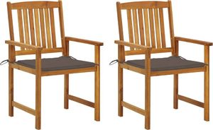 vidaXL Krzesła ogrodowe z poduszkami, 2 szt., lite drewno akacjowe (3061183) 1