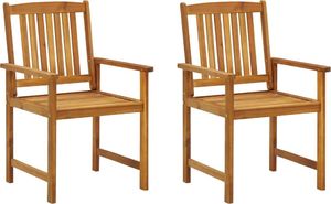 vidaXL Krzesła ogrodowe z poduszkami, 2 szt., lite drewno akacjowe (3061183) 3
