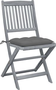 vidaXL Składane krzesła ogrodowe z poduszkami, 2 szt., akacjowe (3064552) 2