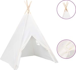 vidaXL Biały namiot dziecięcy tipi, z torbą, peach skin, 120x120x150cm 2