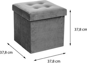 Atmosphera Pufa pikowana Adaline Grey 38x38 cm 3