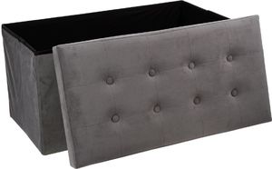 Atmosphera Pufa pikowana Adaline Grey 76x38 cm 2