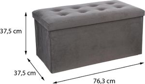 Atmosphera Pufa pikowana Adaline Grey 76x38 cm 3