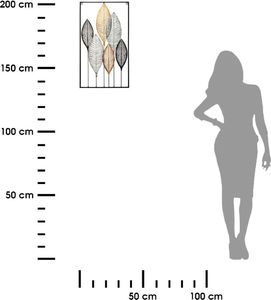Atmosphera Metalowa ozdoba ścienna liście 37x65 cm 2