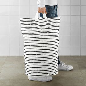 Kosz na pranie Ikea IKEA KLUNKA TORBA KOSZ NA PRANIE BIAŁY W PASKI 60L 3