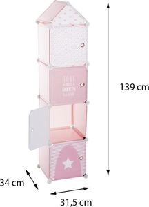 Składana szafka do pokoju dziecka różowa 3