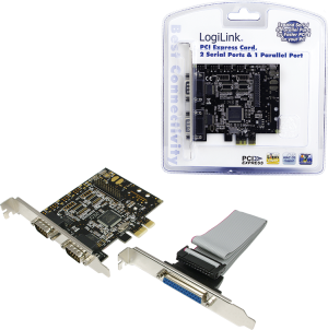 Kontroler LogiLink PCIe x1 - 2x Port szeregowy + 1x Port równoległy (PC0033) 3