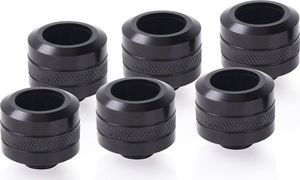 Alphacool Alphacool Eiszapfen PRO 16mm HardTube Fitting G1 / 4 - Deep Black Sixpack, connection 1
