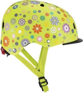 Globber Kask dziecięcy Globber Elite Lights 507-106 Lime Green-Flower Uniwersalny 2