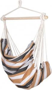 Springos Hamak brazylijski z poduszkami, fotel wiszący 130x100cm kolorowe pasy 4
