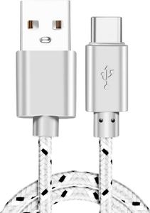 Kabel USB Irongeer USB-A - USB-C 1 m Biały (NYL100WHITE) 1