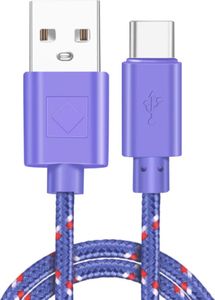 Kabel USB Irongeer USB-A - USB-C 1 m Fioletowy (NYL100VIOLET) 1