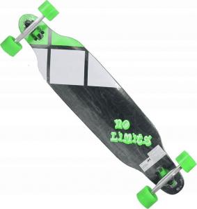 Deskorolka No Limits Longboard zielono-czarna 1
