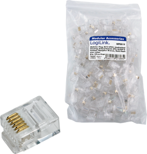 LogiLink Wtyczka RJ12 6P6C, kable płaski, 100sztuk (MP0019) 3