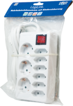 Listwa zasilająca LogiLink LPS 9 gniazd 1.5 m biała (LPS201) 2
