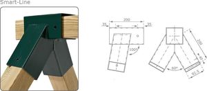 KBT Łącznik trójnog do budowy huśtawki belka kwadratowa 9x9cm 4