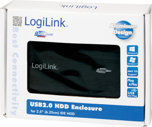 Kieszeń LogiLink USB 2.0 2,5" HDD (UA0040B) 2
