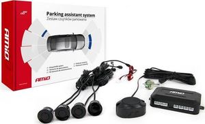 AMiO Zestaw czujników parkowania cofania Buzzer 4 sensory czarne 1