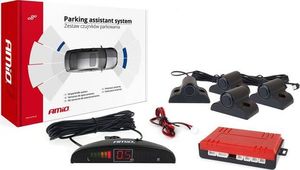 AMiO Zestaw czujników parkowania cofania LED 4 sensory czarne 19mm TRUCK 1