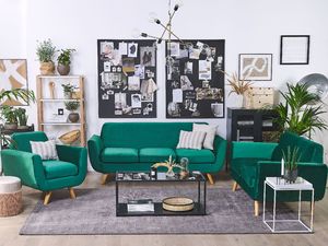 Beliani Pokrowiec na fotel welurowy zielony BERNES 2