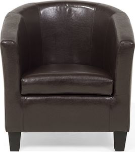 Beliani Fotel ekoskóra brązowy BORWICK 2